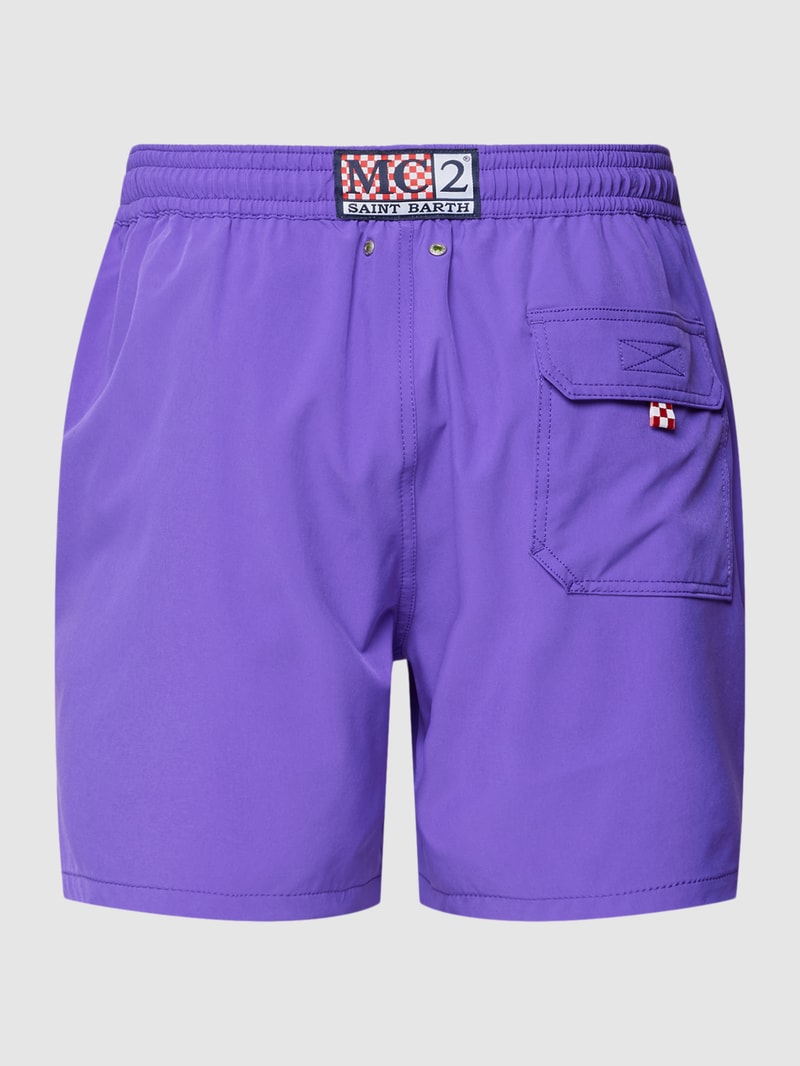 Badehose mit Label-Stitching Modell 'COMFORT' in purple