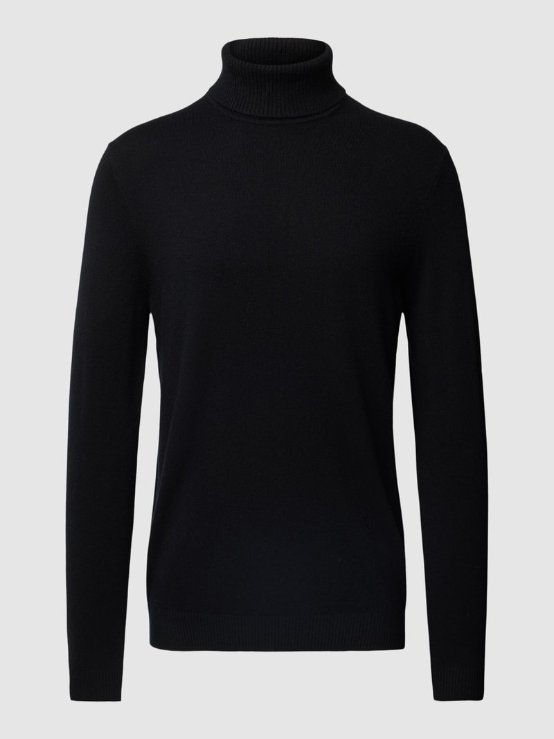 Strickpullover mit Rollkragen aus Kaschmir in schwarz