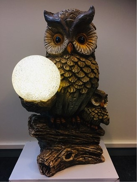MyFlair OWL on TRUNK W/BALL, with batterybox for outdoor
