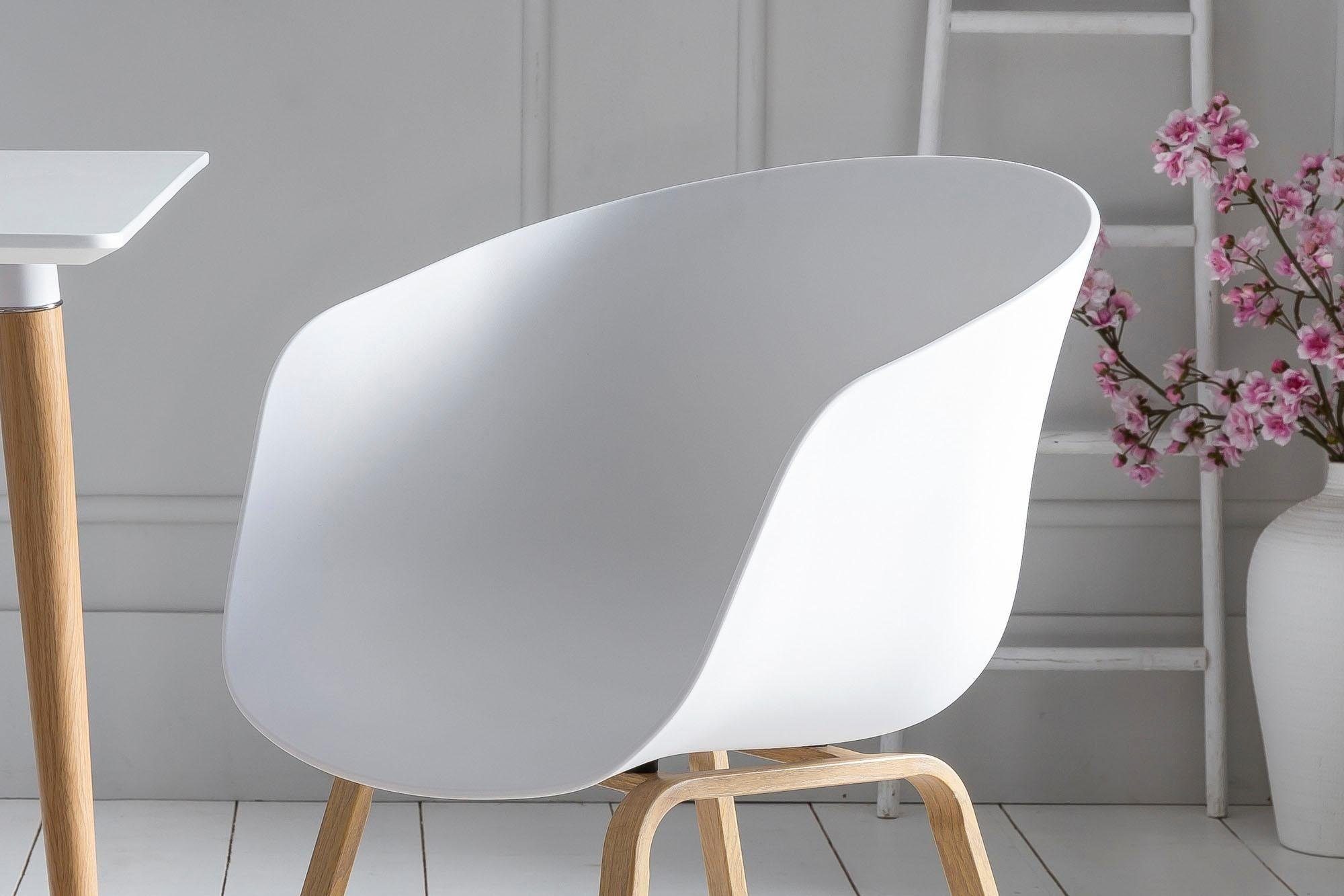 SalesFever Schalenstuhl (Set, 2 St), Metallbeine in Holzoptik