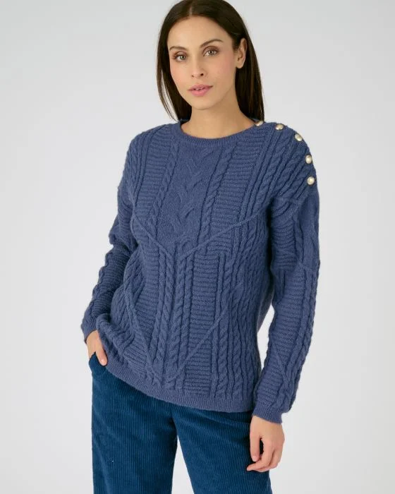 Pull chaud à torsades et boutons Thermolactyl