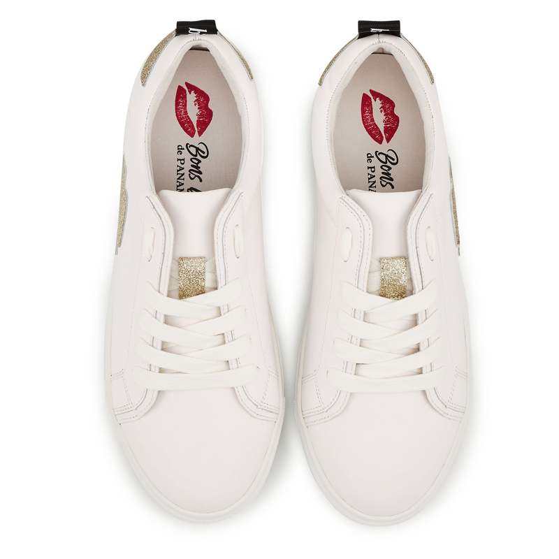 Baskets en cuir Betty glitter gold