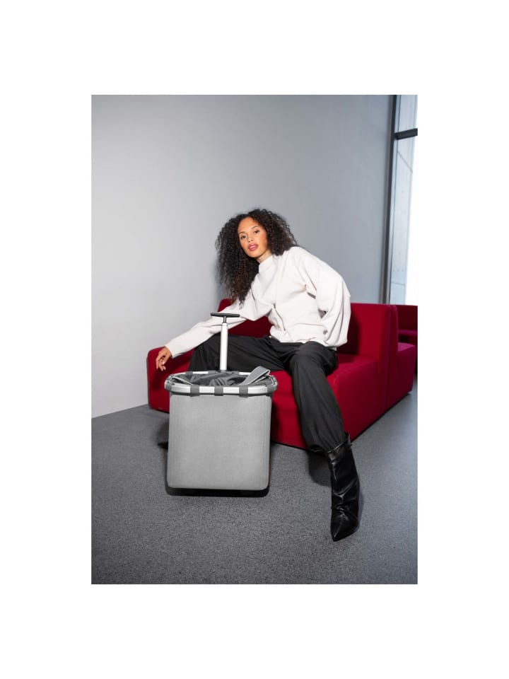 Reisenthel carrycruiser - Einkaufstrolley 47.5 cm (frame raffia black) in herringbone grey günstig kaufen onesize