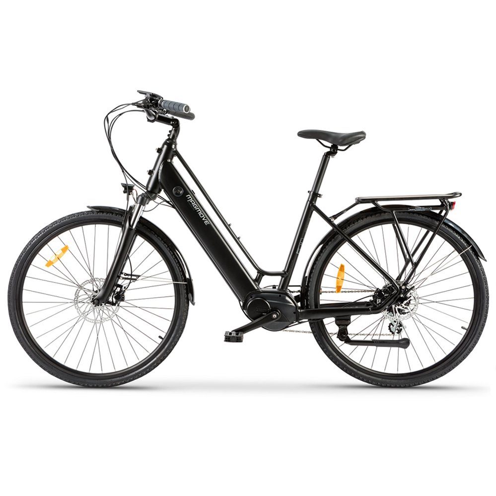 Fangqi E-Bike 28Zoll E-Citybike,SHIMANO 8 Gang,250W Bafang Mittelmotor,13AH AKKU, 8 Gang shimano, Kettenschaltung, Mittelmotor, (Hydraulische Scheibenbremsen vorne und hinten, Federdämpfung vorne, Sitzhöhe einstellbar), Retro-Gepäckträger