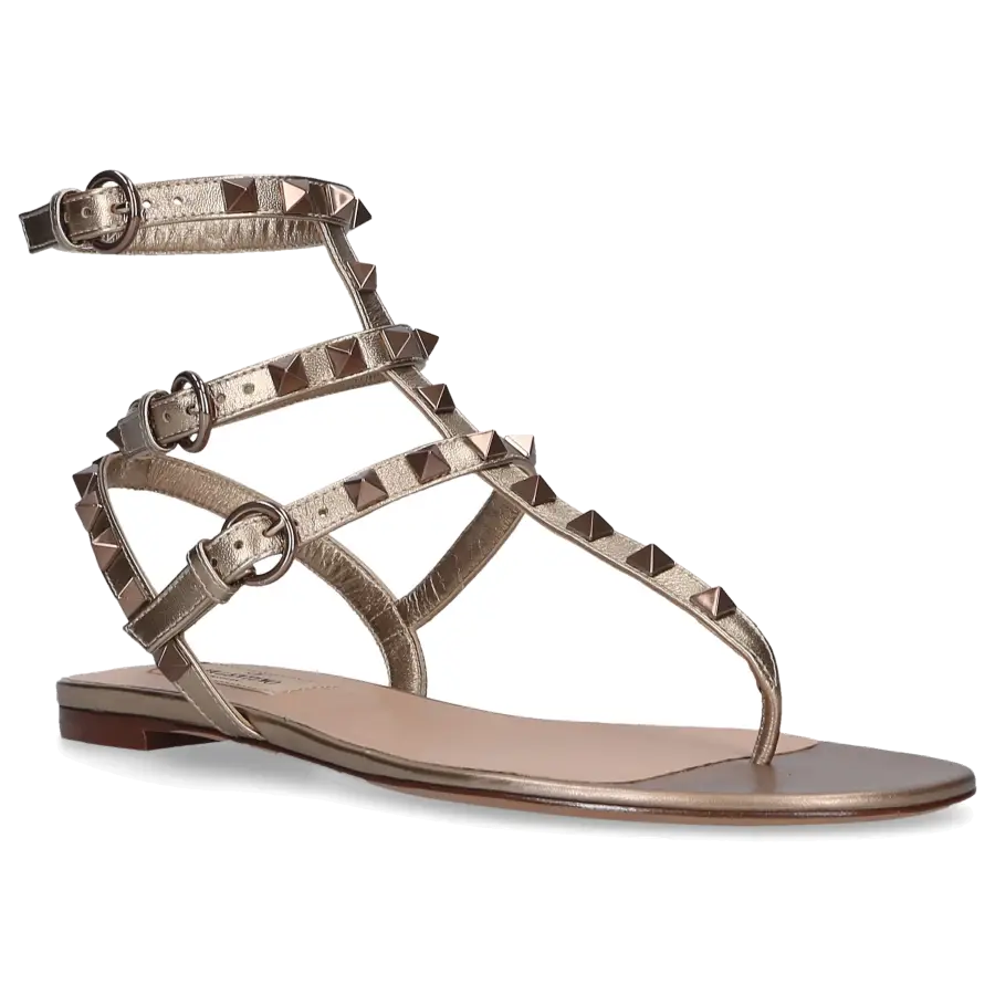 Valentino Garavani - Zehentrenner ROCKSTUD Kalbsleder - gold