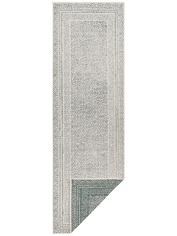 WHITE LABEL Indoor-/ Outdoor-Teppich in Grün/ Creme günstig kaufen