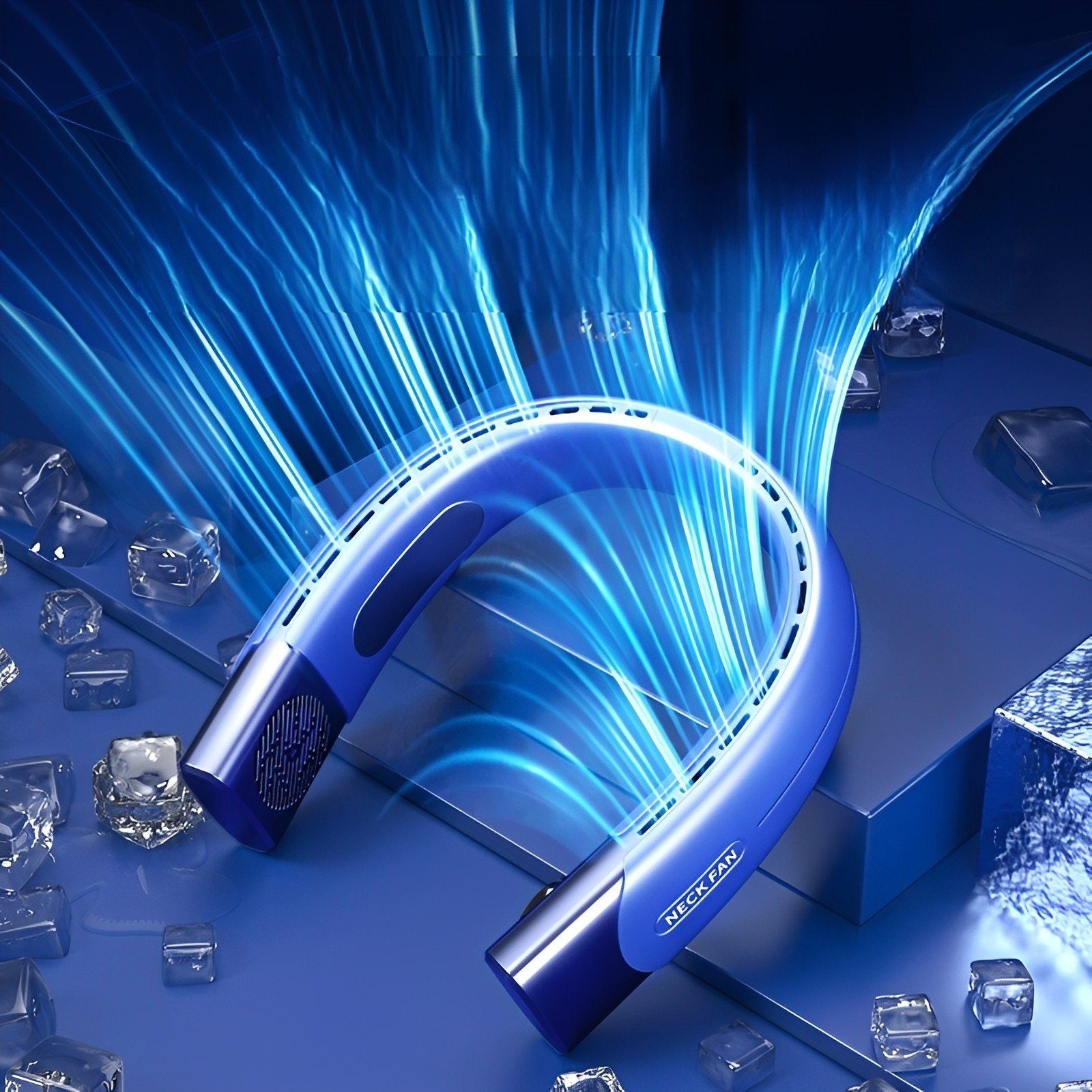 Suzakuin Mini USB-Ventilator Tragbarer Nackenventilator mit LCD-Display und TEC-Kühlsystem