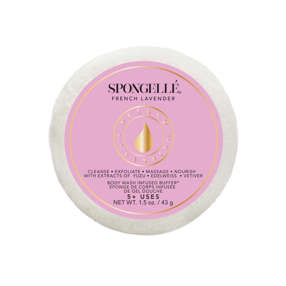 spongelle Travel Size Spongette - LAVENDER Eponge de corps infusée de gel douche -Format voyage