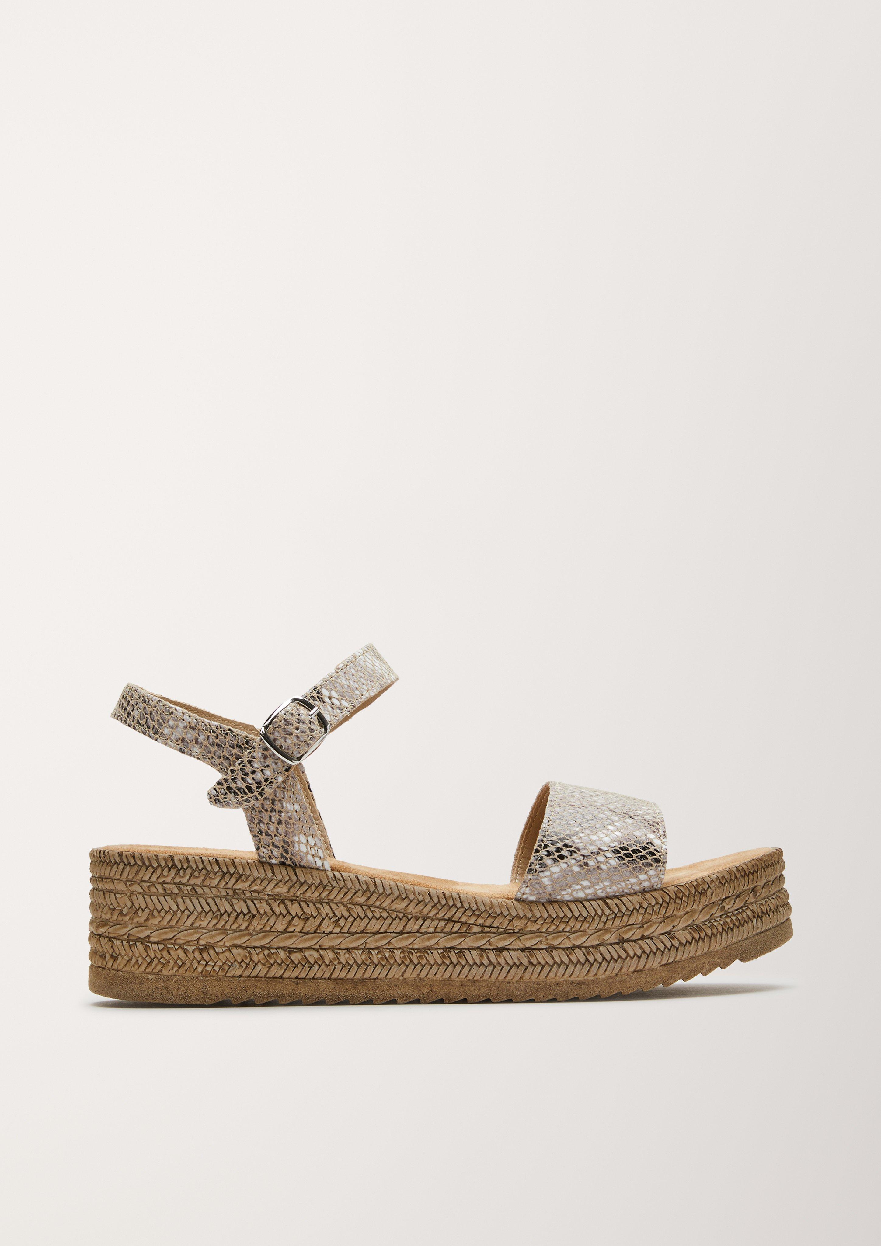 Ledersandalen mit Keilabsatz  6005166-950