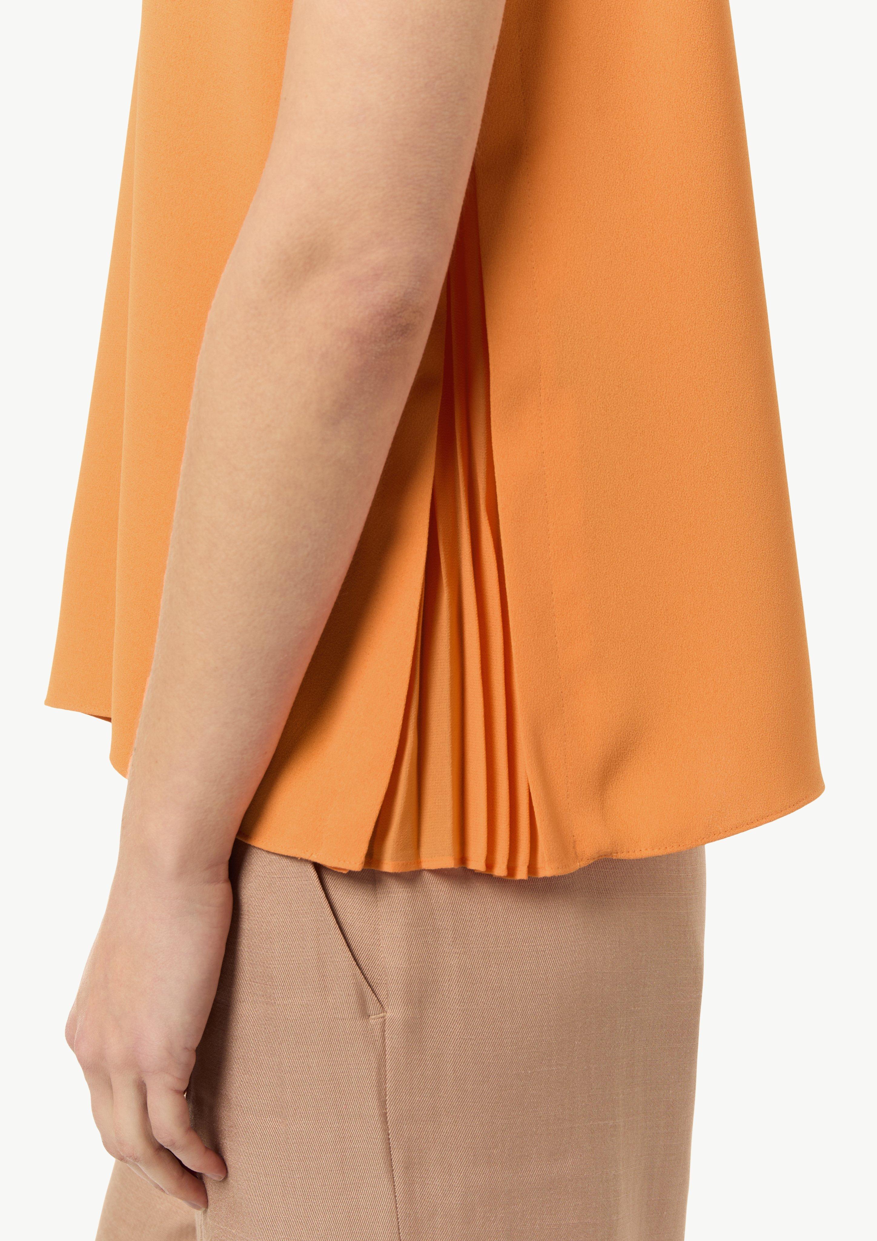 Blusentop mit Plisseefalten - orange