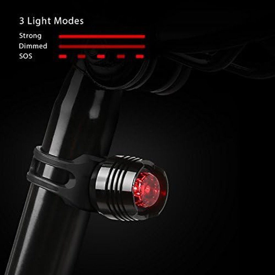 YUHRO Fahrradbeleuchtung LED-Fahrradlicht-Set, vorne & hinten, 3 Beleuchtungsmodi., Beleuchtung LED, energiesparend, Front- und Rückleuchten