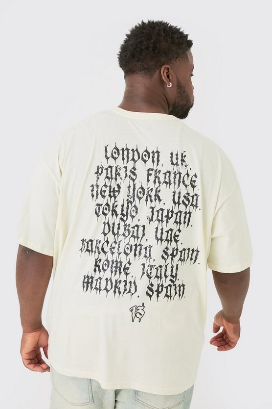 Plus Oversize T-Shirt mit Homme-Print