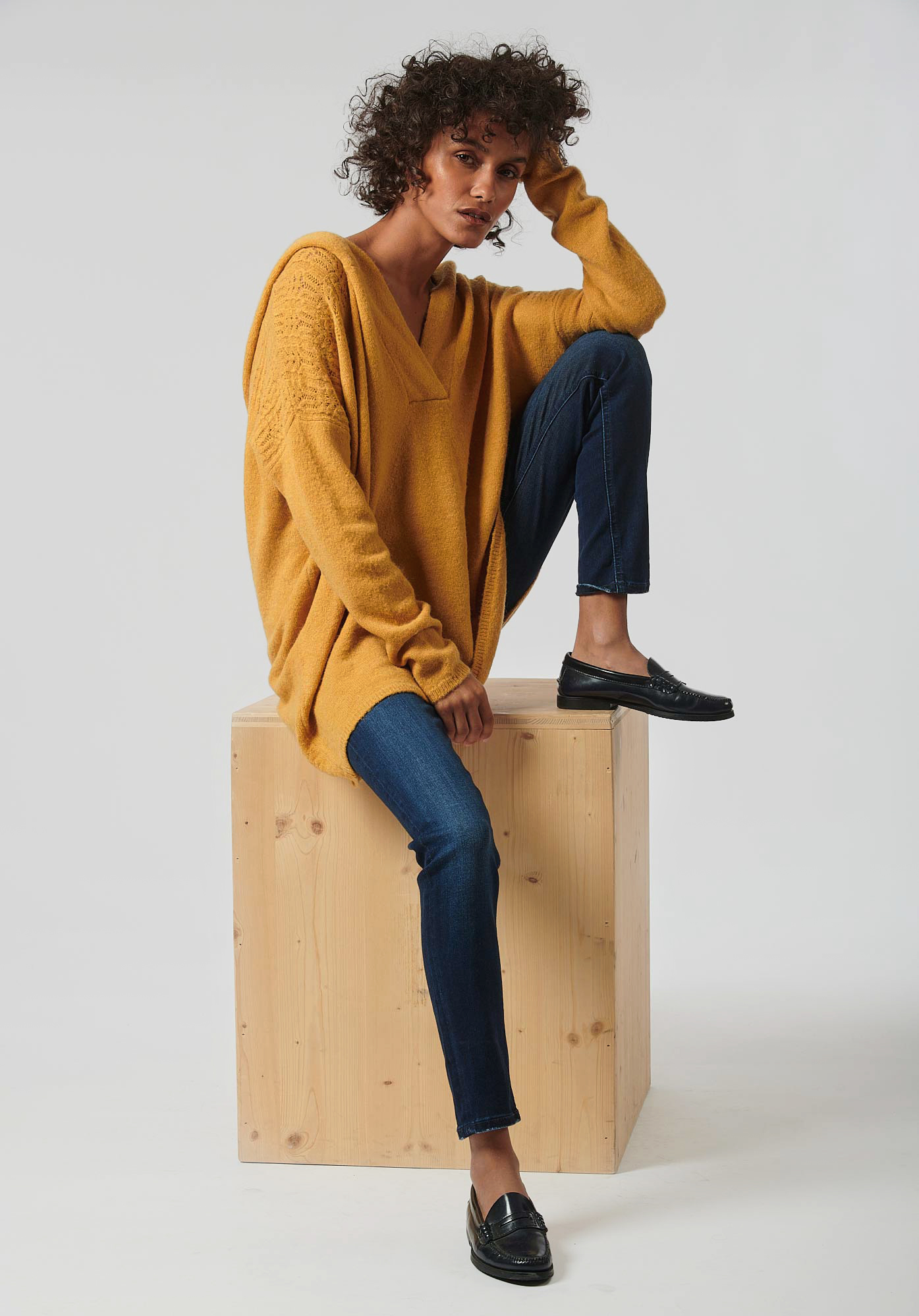 BARRY  Pull doux jaune femme