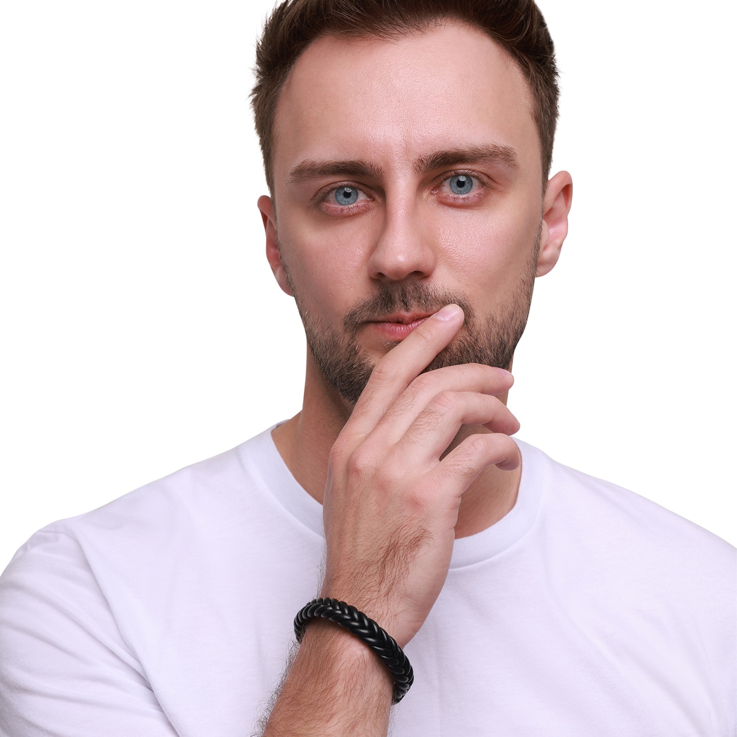 Heideman Jakob ādas rokassprādze melna