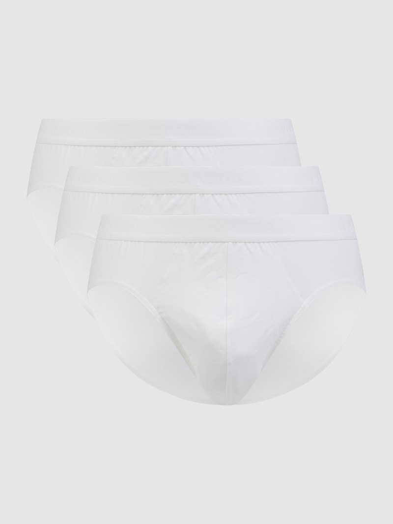 Slip aus Single Jersey im 3er-Pack Modell 'Natural Benefit' in weiß