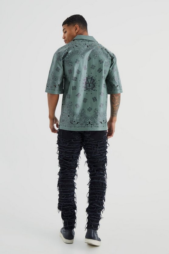 PU-Hemd mit Bandana-Print