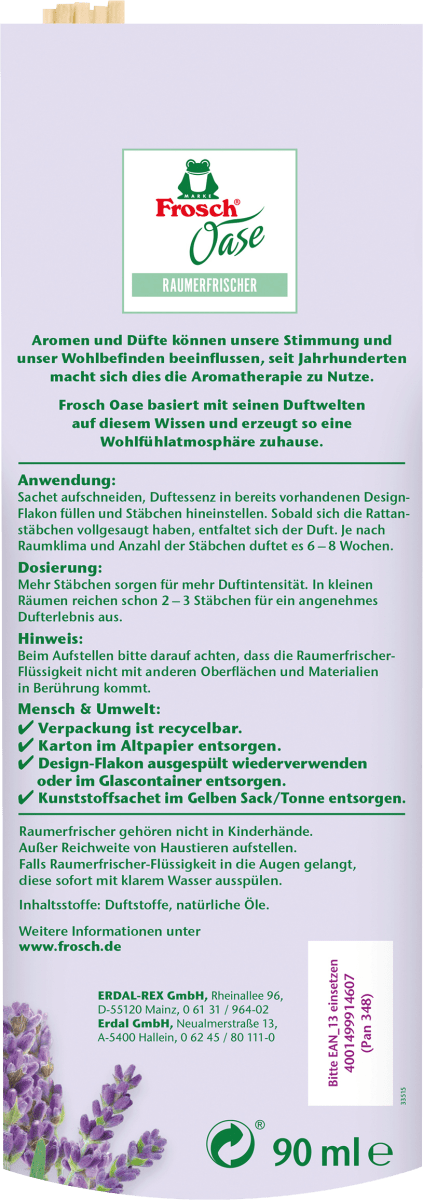 Duftstäbchen Raumerfrischer Nachfüllpack Lavendel, 90 ml