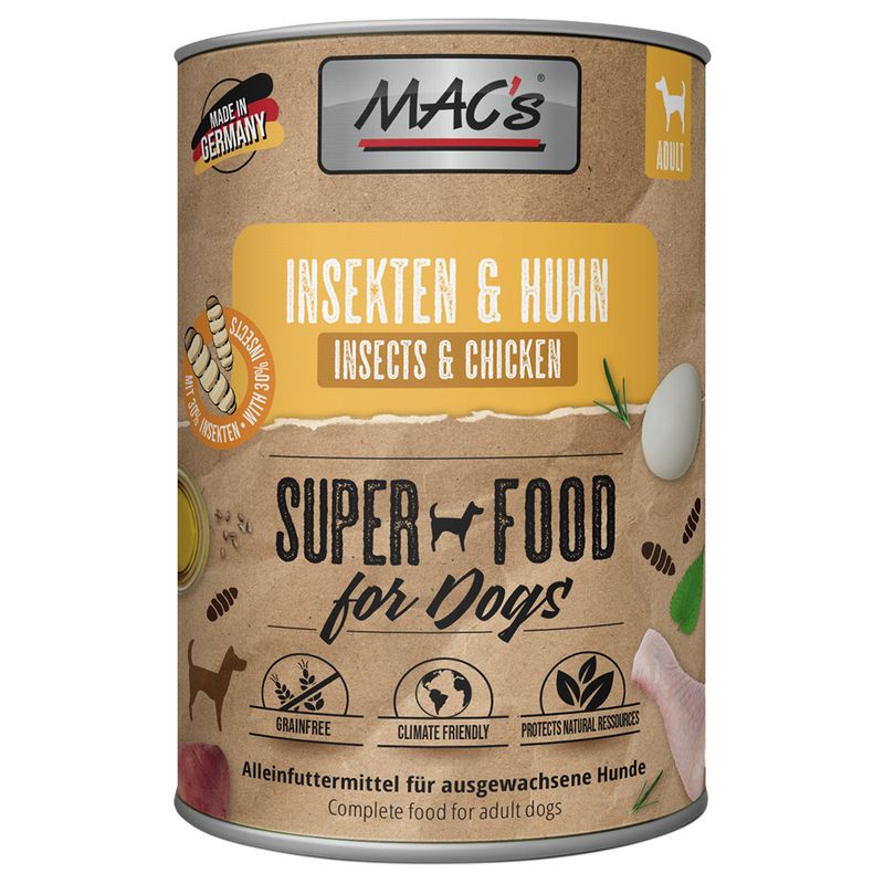 Sparpaket MAC's Nassfutter für Hunde mit Insekten 24 x 400 g