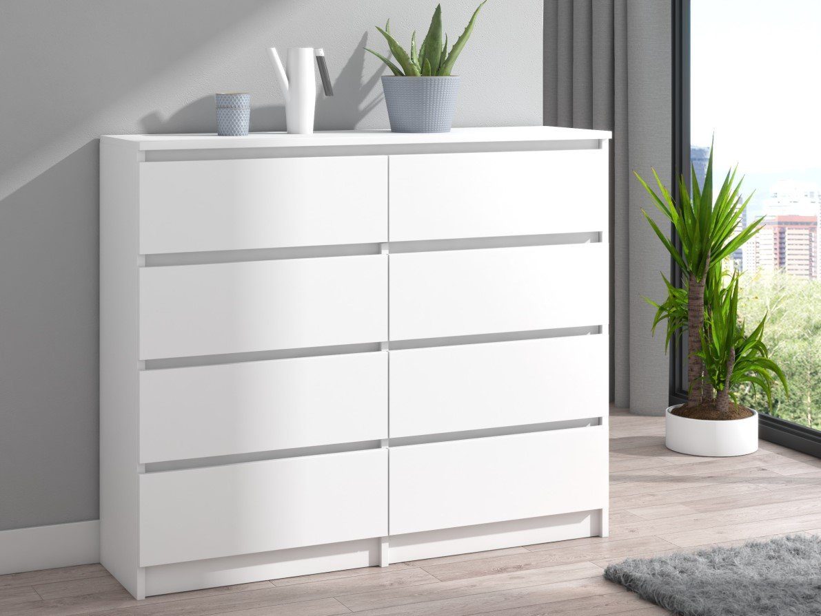 pressiode Hochkommode Kommode mit 8 Schubladen Sideboard Anrichte holz