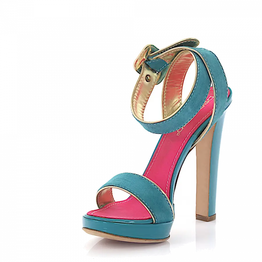 Dsquared2 - Plateausandalen Veloursleder türkis - türkis