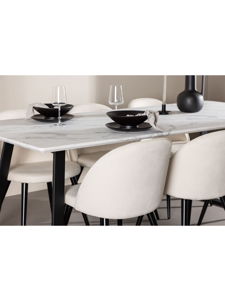 ebuy24 Essgruppe Malaga (7-teilig) Weiß 200 x 90 cm günstig kaufen onesize