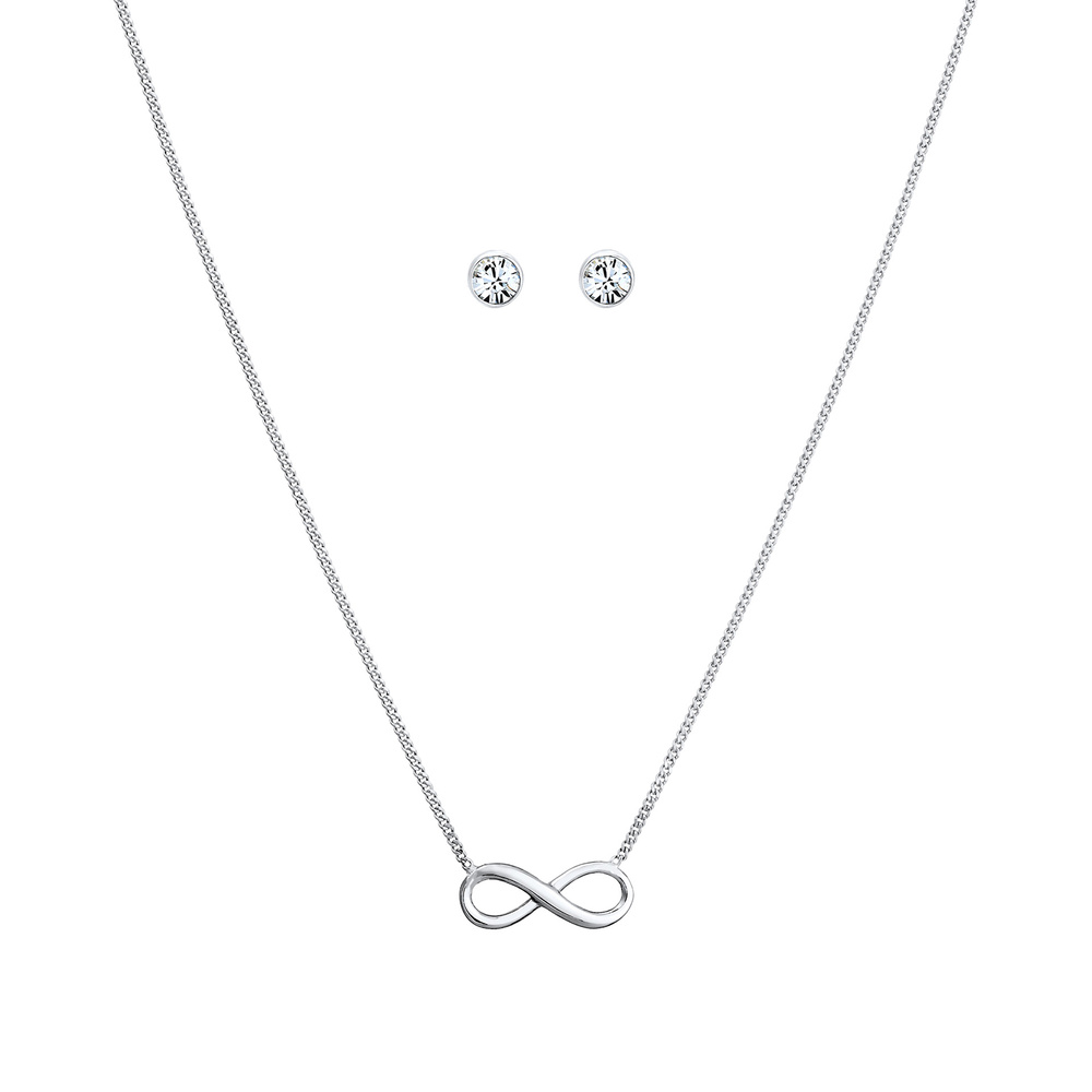 Elli Elli Ensemble de Bijoux Femmes Infinity pendentif symbole clous d'oreilles set cr Bijoux