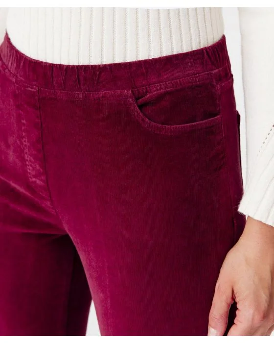 Pantalon velours à ceinture élastiquée