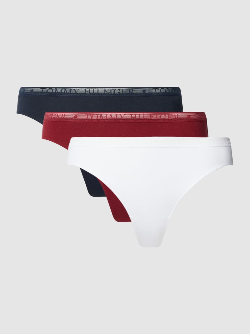 String im 3er-Pack mit elastischem Logo-Bund in bordeaux rot
