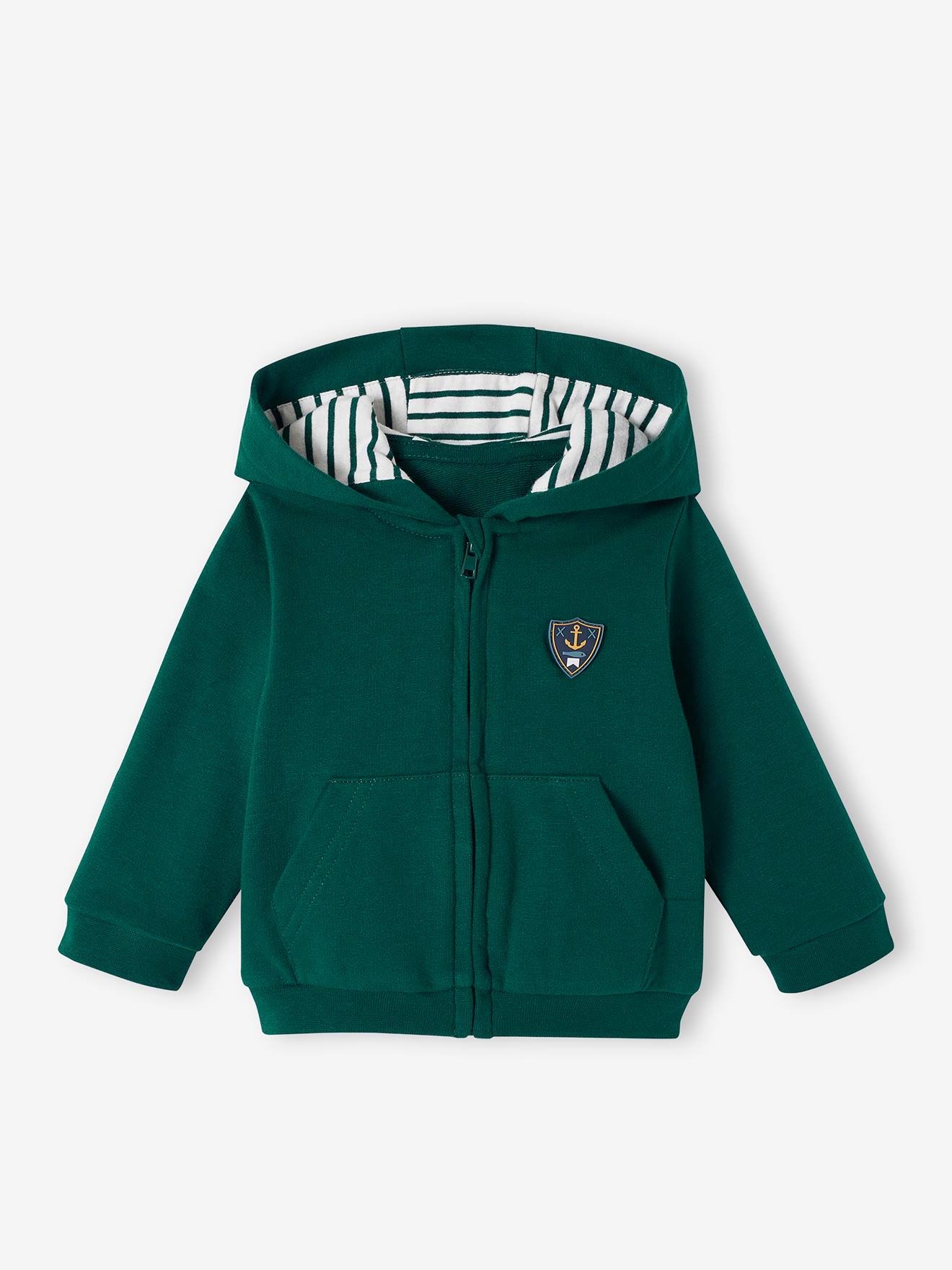 Sweat bébé garçon zippé à capuche encre
