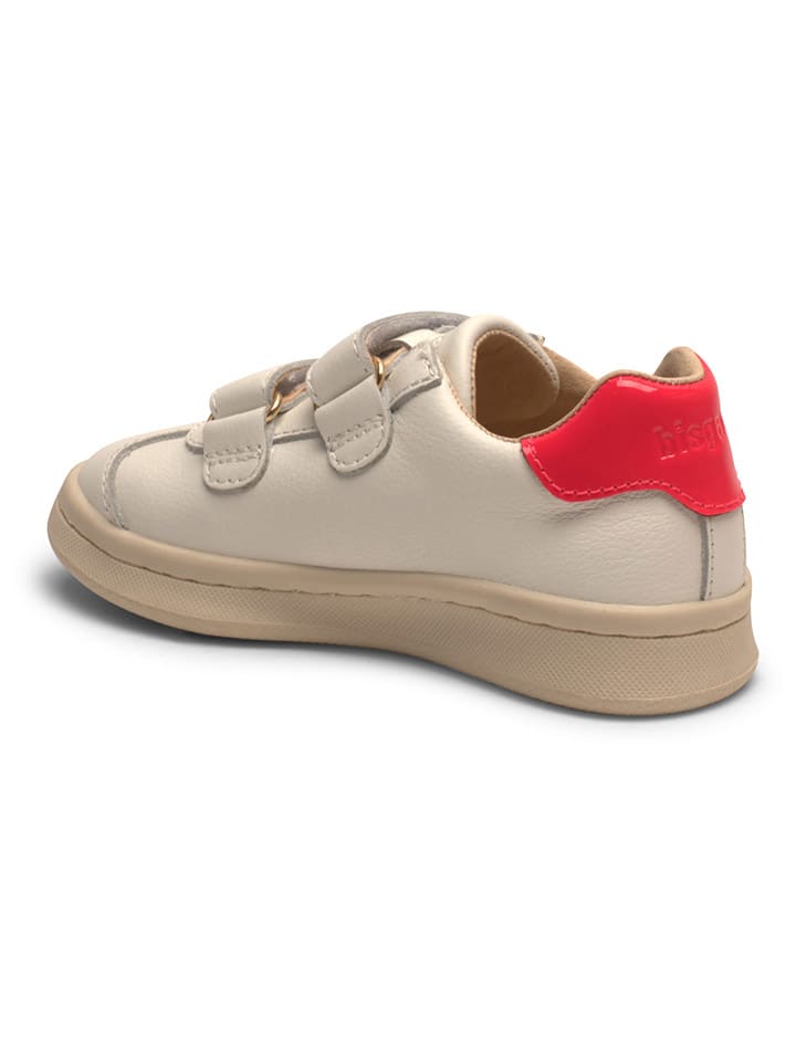 bisgaard Leder-Sneakers in Creme/ Rot/ Grau günstig kaufen