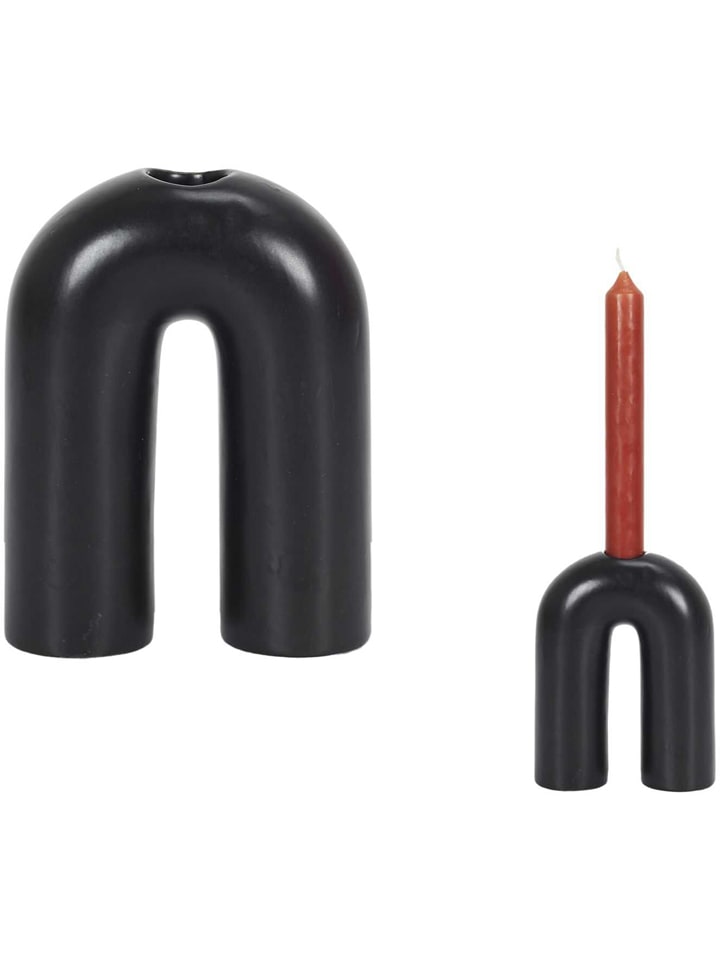 THE HOME DECO FACTORY Kerzenhalter in Schwarz - (B)10 x (H)13 cm günstig kaufen onesize