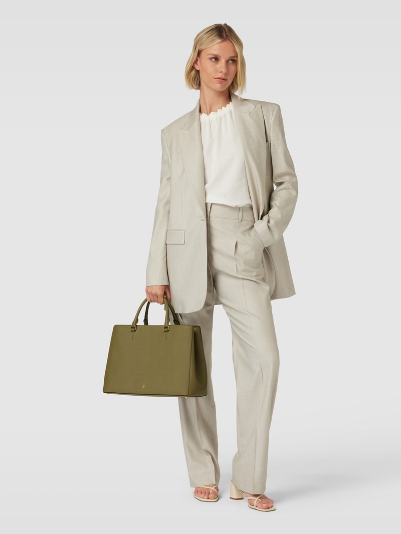 Satchel mit Label-Applikation in olivgrün