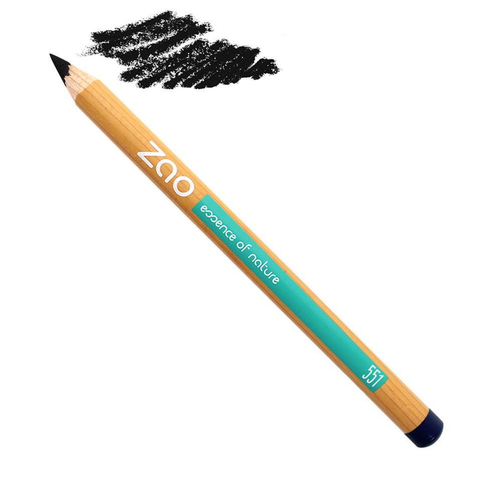 zao essence of nature Crayon Yeux 551 Noir ZAO Crayon Yeux Certifié Bio, Formule 100% naturelle et Vegan