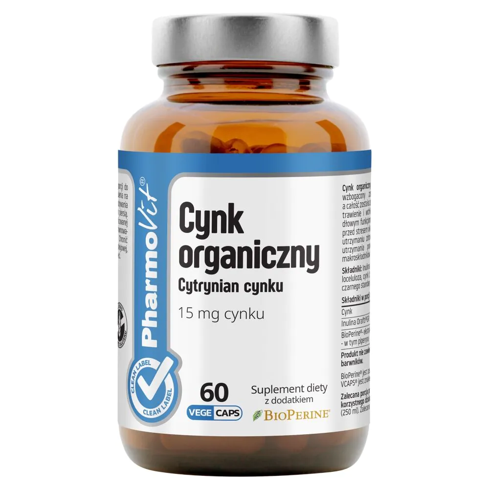 PharmoVit Clean Label органски цинк капсуле од 15 мг