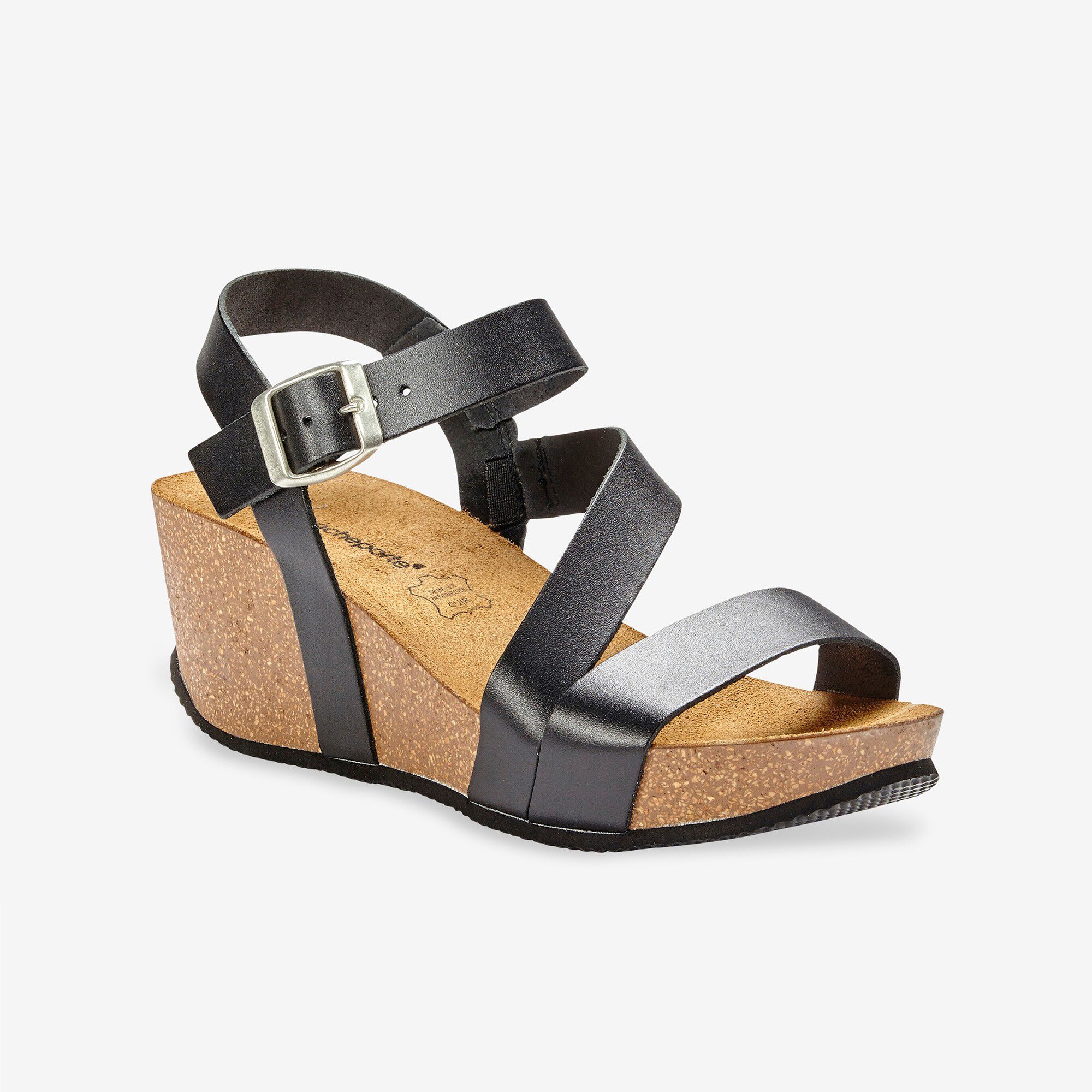 Sandales compensées cuir semelle liège