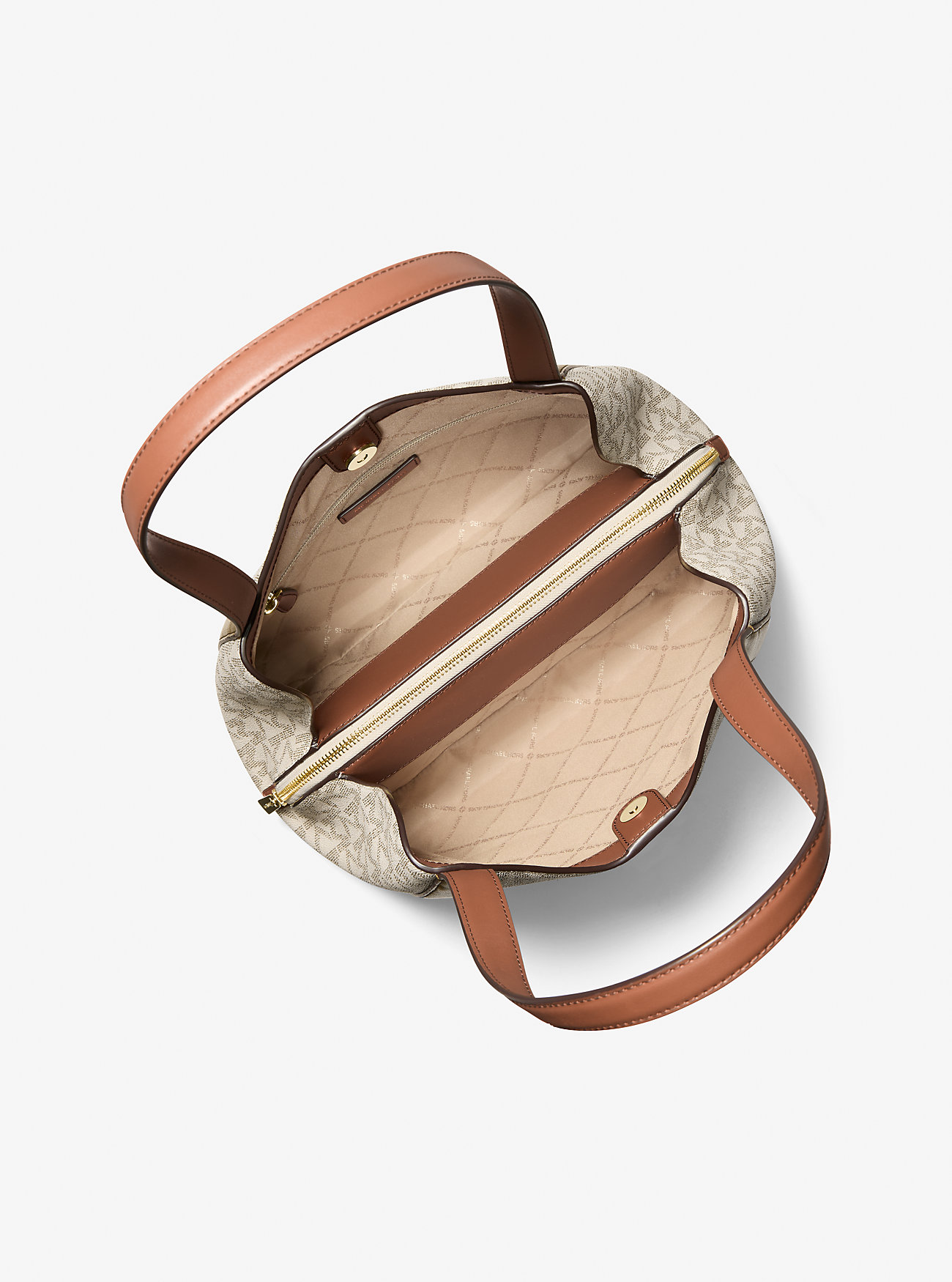 Borsa a tracolla grande Rosemary con logo distintivo - VANILLA/LUGGAGE