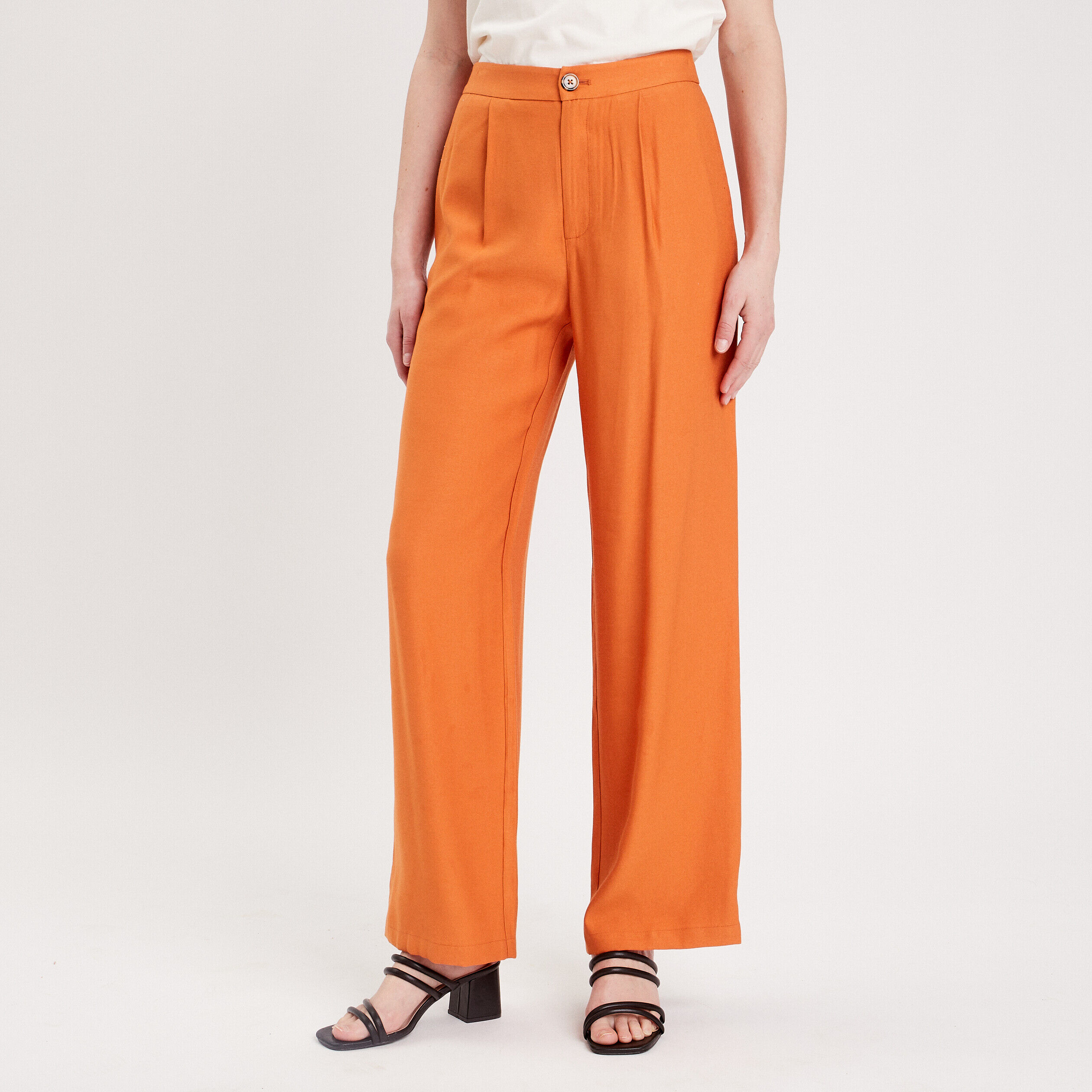Pantalon city large orange femme | Cache Cache
