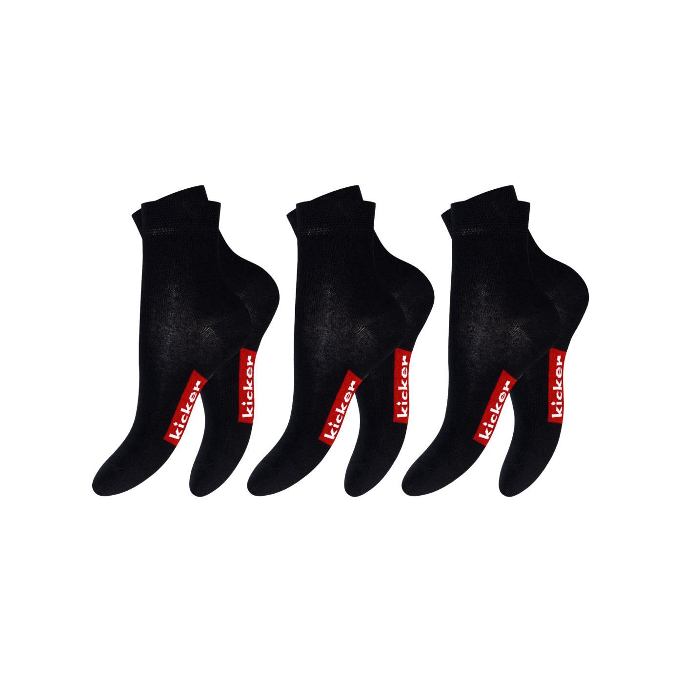 kicker Quarter Socken 3er Pack Kids Schwarz