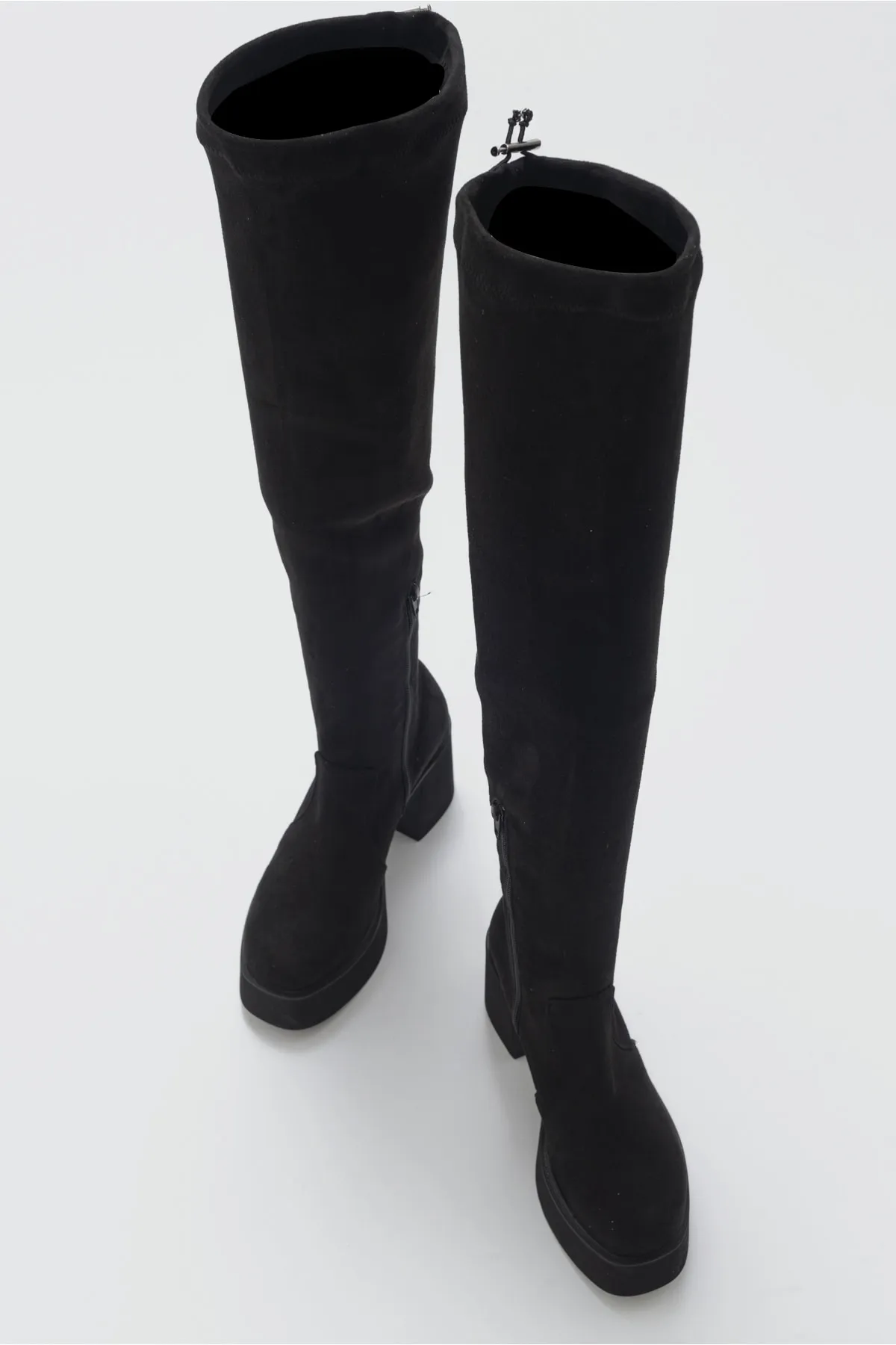 LuviShoes  Eleva Laptop-Damenstiefel aus schwarzem Wildleder