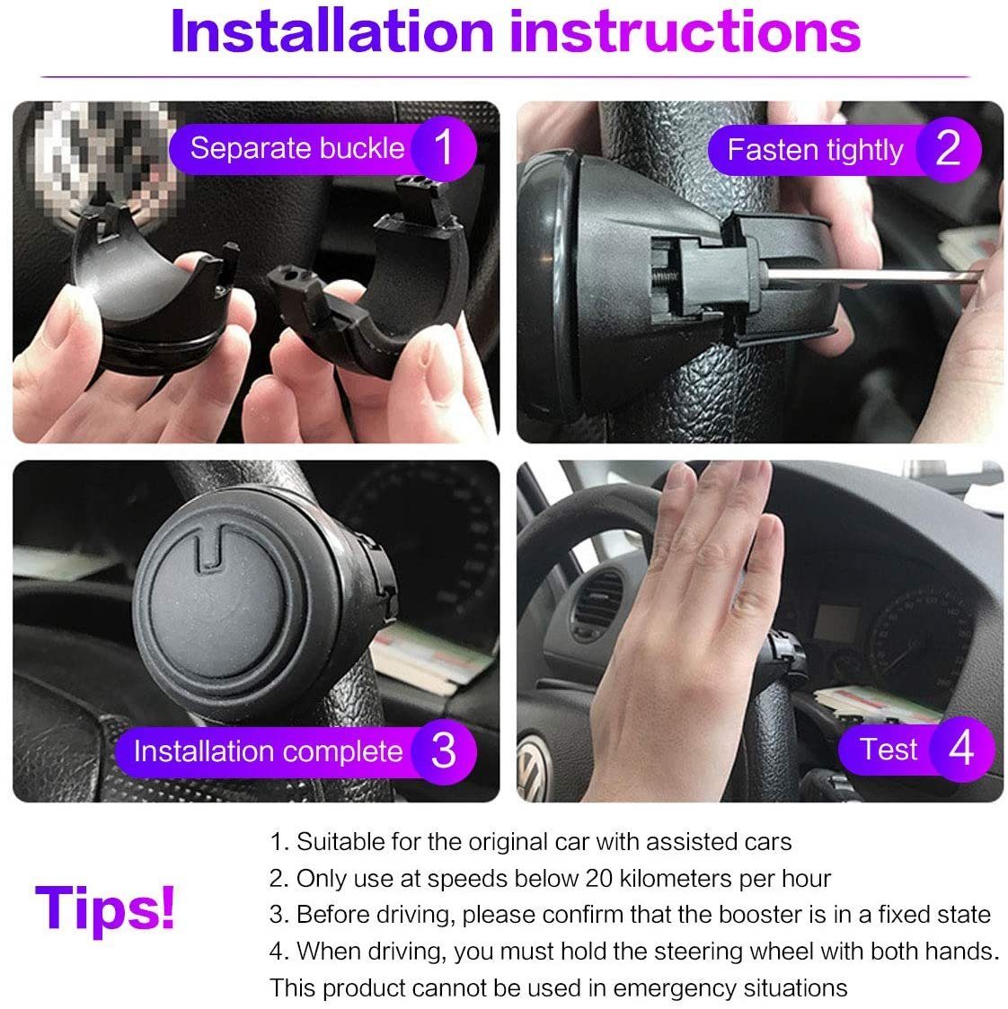 MAVURA Lenkradbezug FixKnauf Auto Lenkradknauf Fixlenker Lenkhilfe Lenkradknopf, (Lenkrad Griff Booster Kugel), Lenkknauf Schnelllenker für Autos PKW LKW Drehknopf