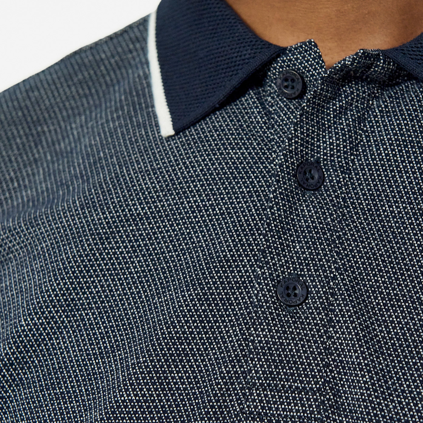 BUDY   Polo bleu Homme  en 100% coton bio