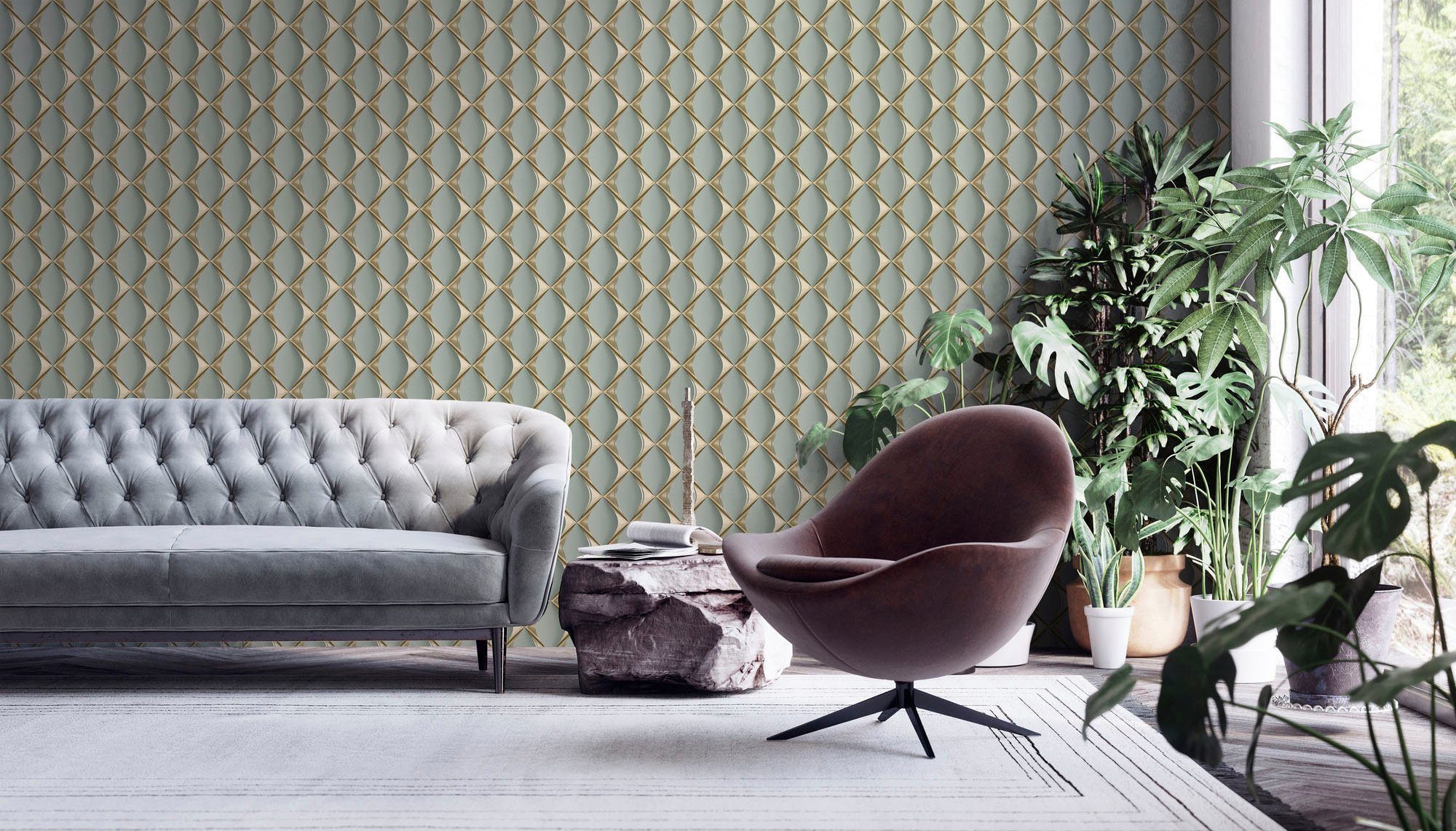 living walls Vliestapete My Home My Spa, strukturiert, 3D-Optik, metallic, Design Tapete 3D Effekt