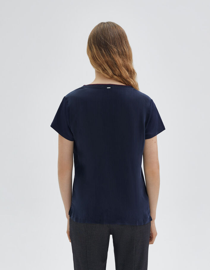 Tee-shirt marine bord-côte marine rayé Femme