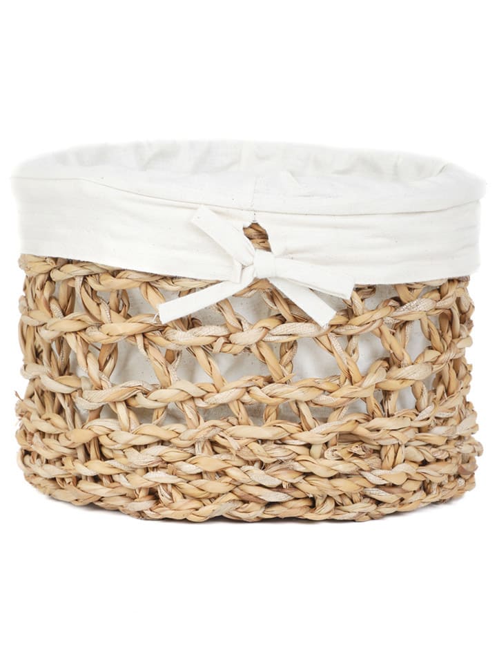 Homla Aufbewahurngskorb ''Hinai'' in Beige/ Weiß - (H)20 x Ø 13 cm günstig kaufen onesize