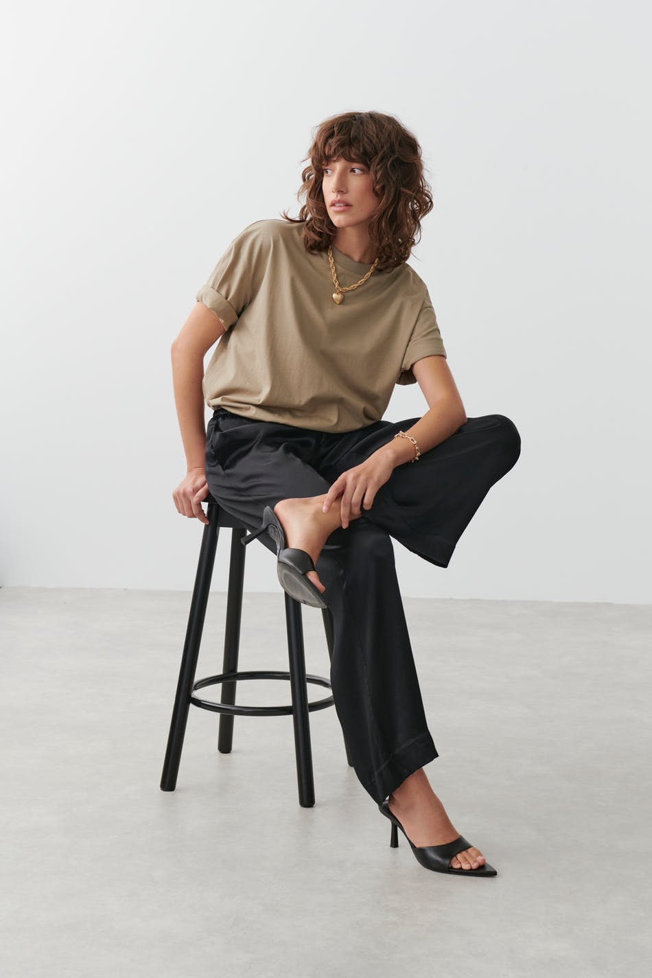 Satin trousers