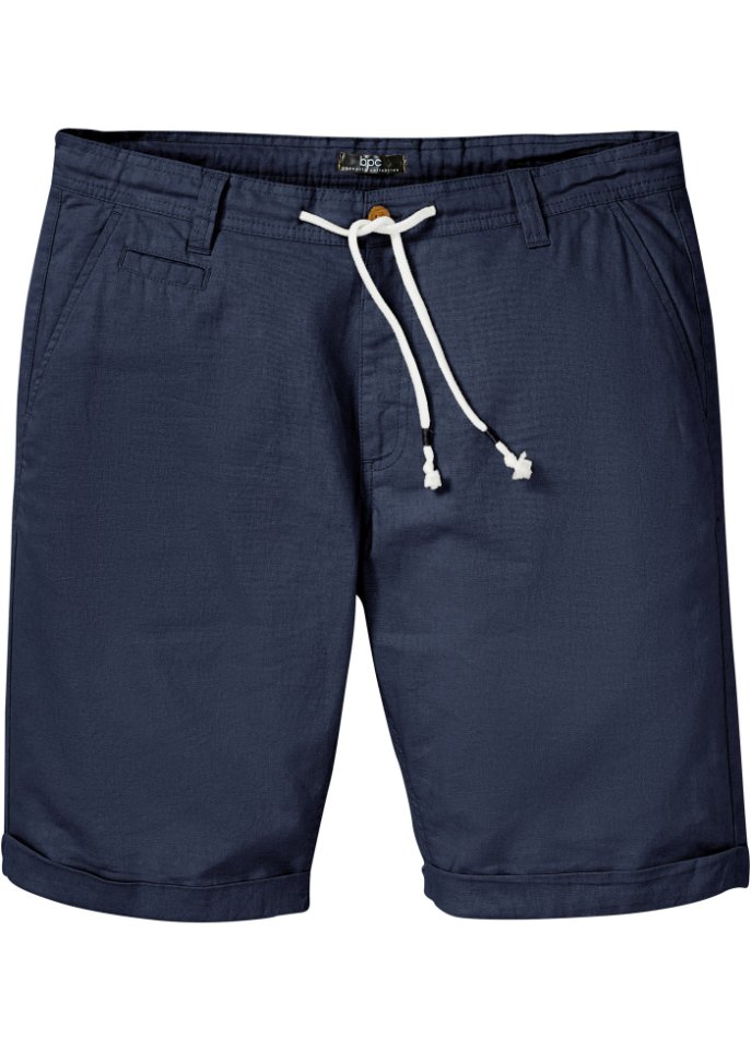 Bermuda mit Leinen, Regular Fit