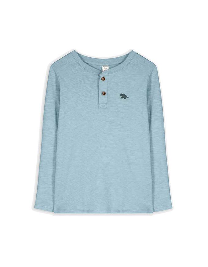 Langarmshirt - Henley-Ausschnitt