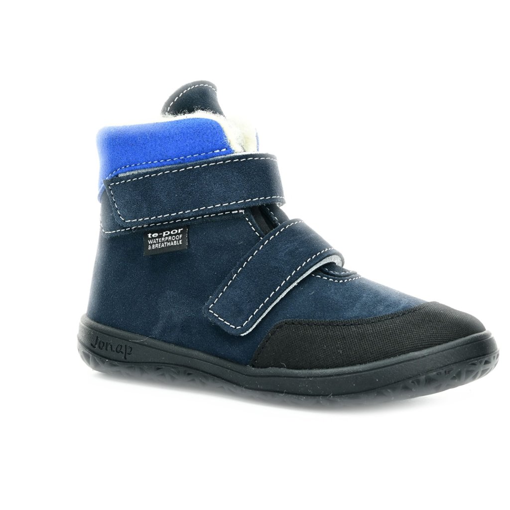 Jonap Jerry Dunkelblau Slim mit Wolle gefütterte Winterbarfußschuhe