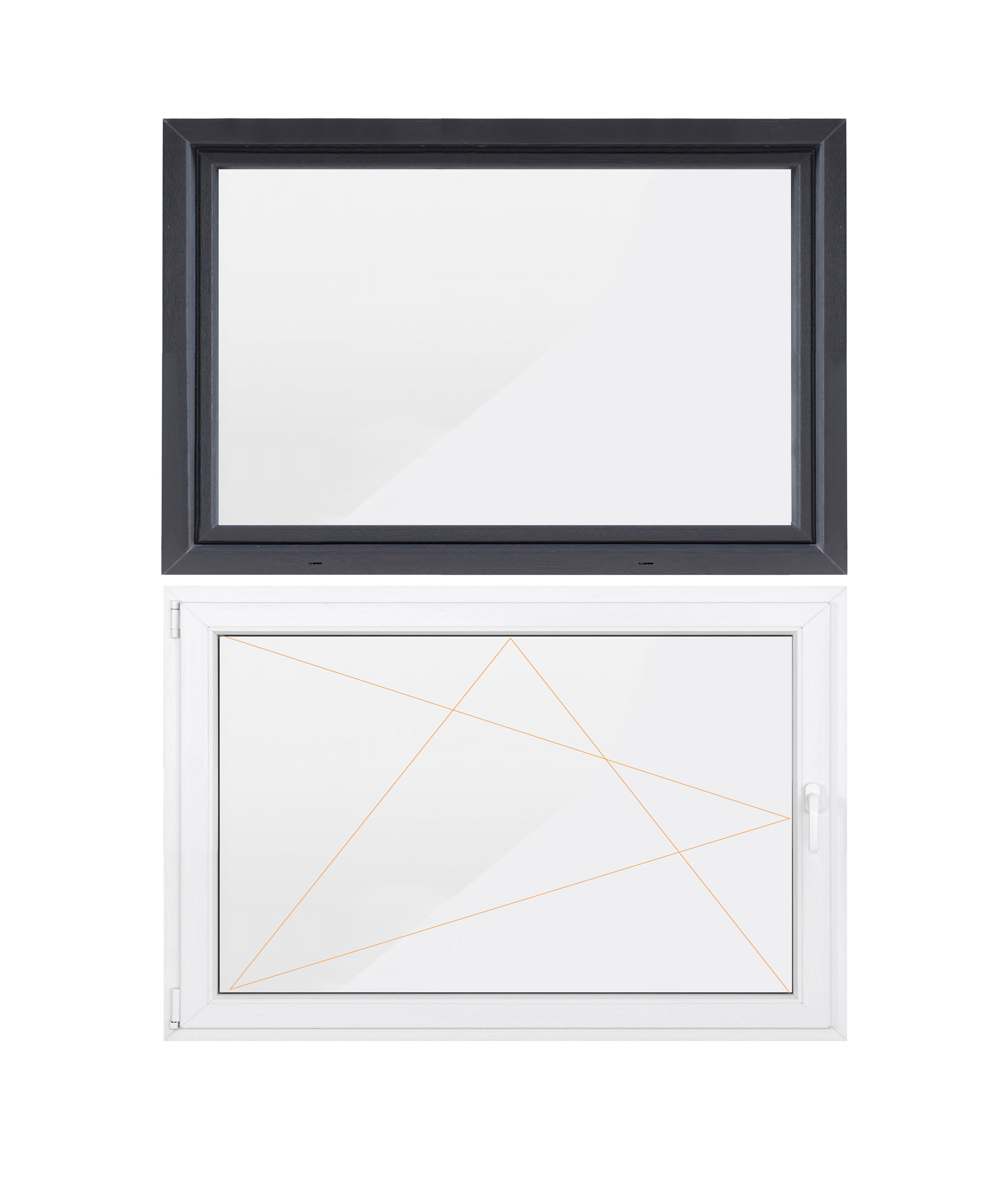 SN DECO GROUP Kellerfenster 1 Flügel, 800x400, außen anthrazit/innen weiß, 70 mm Profil, (Set), RC2 Sicherheitsbeschlag, Hochwertiges 5-Kammer-Profil