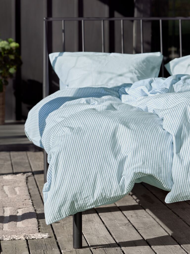 SHEILA gold bedding, yarn-dyed, 140x200, blue